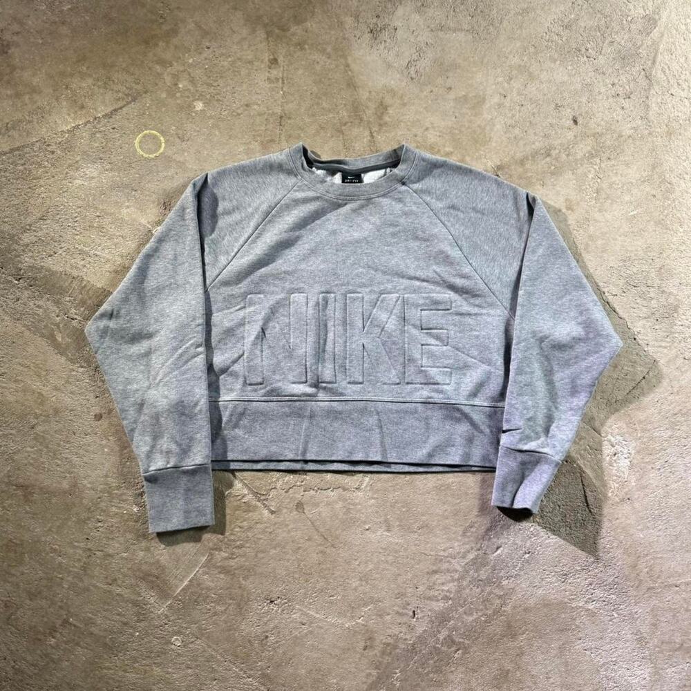 Grey Nike Cropped Sweatshirt
